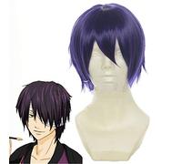 Anime Gintama Takasugi Shinsuke cosplay peluca corta púrpura resistente al calor pelo sintético fiesta disfraz pelucas + peluca gorra