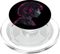 Anime Girl - Auriculares gráficos para Mujer, diseño de Anime PopSockets PopGrip para MagSafe