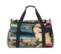Anime Girl - Bolsa de viaje de geisha japonesa, resistente al agua, compacta, para deportes, gimnasio y fin de semana para hombres y mujeres