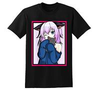Anime Girl Cosplay Cute Cat T-Shirt Mens Basic Short Sleeve T-Shirt Men Graphic Cool Tops Tees T-Shirt Black L