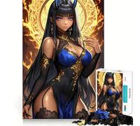 Anime Girl Demoness in Blue and Gold Gaming,Rompecabezas de 1000 Piezas para Adultos,Juguete Que desafía la Mente,Corte preciso,alineación, Actividad Divertida para Toda la Familia (50x75cm)