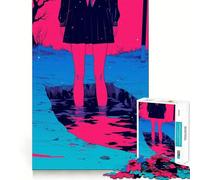 Anime Girl in A Grieta Rompecabezas para Adultos de 1000 Piezas Juego Mental Divertido Tecnología Avanzada de Corte láser Desafío entretenido para el Tiempo de Espera (38x26cm)