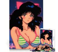 Anime Girl in Bikini Top Teenagers Puzzle 1000 Pieces Recall Power Restful Pleasure Precise Edges Birthday Surprise (38x52cm)