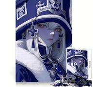 Anime Girl in Blue and White Teenagers 1000 Pieces Puzzle Recall Power Restful Pleasure Precise Edges Bday Surprise (50x75cm)