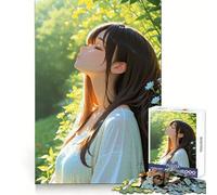 Anime Girl in Nature Teenagers 1000 Pieces Puzzle Recall Power Restful Pleasure Precise Edges Bday Surprise (38x52cm)