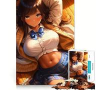 Anime Girl in School Unifo Puzzle para Adolescentes 1000 Piezas Juego para estimular la Mente Ensamblaje Firme y Seguro Actividad para Fortalecer los Lazos Familiares (50x75cm)