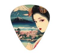 Anime Girl - Juego de regalo de púas de guitarra japonesa Geisha - Púas suaves y duraderas para guitarra acústica, eléctrica y bajo, regalo perfecto para amantes de la guitarra y músicos
