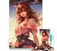 Anime Girl No Jigsaw 1000 Pieces Focus Building Toy Zero Gap Regratity Activity for Raindays (50x75cm)