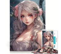 Anime Girl No Jigsaw 1000 Piezas Diversión para ejercitar la Memoria Bordes Lisos Encajan a la perfección Una Forma Divertida de llenar Las Horas vacías (50x75cm)