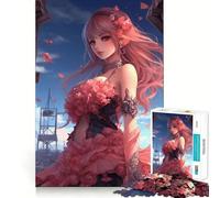 Anime Girl No Jigsaw para Adolescentes 1000 Piezas Mejora Mental Juego Tamaño Uniforme Piezas precisas Diversión Familiar Actividad Nocturna (38x26cm)