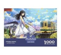 Anime Girl,Train Puzzle De Madera Impermeable DIY Puzzle De 1000 Piezas para Adultos Divertido Rompecabezas para Adultos Juegos De Puzzle Desafiantes