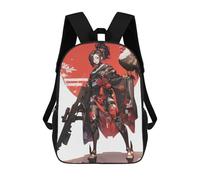 Anime Girl with Rifle And Rooster Mochila Escolar, De Trabajo, Para Portátil, Mochila - Perfecta Para Viajes, Trabajo Y Uso Diario 17inch