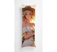 Anime Girls Body Pillow Case Cover 40x120cm, Long Backrest Cushion Pillow Protector with Zipper, Decorative Bedding Pillowcase, Soft Body Pillow Cover for Couch Bedroom Summer