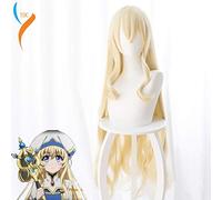 Anime Goblin Slayer Priestess Pelucas de Cosplay Peluca Película Mujeres adultas Disfraces de niña Cabello sintético para adultos Cosplay Hallooween Talla única Amarillo