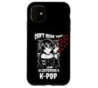 Anime Goth Girl Kawaii Can't Hear You Estoy Escuchando KPOP Carcasa para iPhone 11