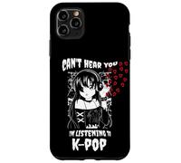 Anime Goth Girl Kawaii Can't Hear You Estoy Escuchando KPOP Carcasa para iPhone 11 Pro MAX