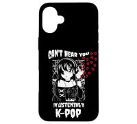 Anime Goth Girl Kawaii Can't Hear You Estoy Escuchando KPOP Carcasa para iPhone 16 Plus