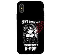 Anime Goth Girl Kawaii Can't Hear You Estoy Escuchando KPOP Carcasa para iPhone X/XS