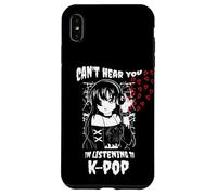 Anime Goth Girl Kawaii Can't Hear You Estoy Escuchando KPOP Carcasa para iPhone XS MAX