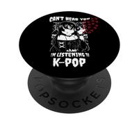 Anime Goth Girl Kawaii Can't Hear You Estoy Escuchando KPOP PopSockets PopGrip Adhesivo