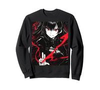 Anime gótico chica vampiro con ojos rojos y relámpago Sudadera