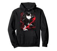 Anime gótico chica vampiro con ojos rojos y relámpago Sudadera con Capucha