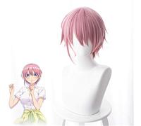 Anime Gotoubun No Hanayome Ichika Nakano Pelucas de Cosplay 30cm Rosa Corto Recto Pelo sintético Halloween Cosplay Peluca