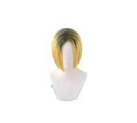 Anime Haikyuu Kenma Kozume Mix Black Yellow Ombre Wig Cosplay Synthetic Hair Halloween Party Wigs