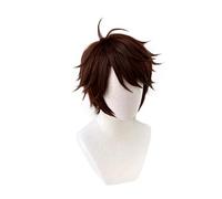 Anime Haikyuu!! Toru Oikawa Cosplay Short Brown Wig Haikyu Heat-resistant Fiber Hair with Wig Cap Halloween Party Role Play