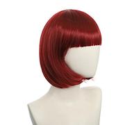 Anime Halloween Cosplay Wig Synthetic Hair Red Purple Black Blue Silver White Blonde Green Pink Short Bob Wigs For Women Peruca OneSize auburn