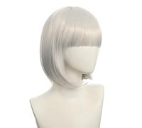 Anime Halloween Cosplay Wig Synthetic Hair Red Purple Black Blue Silver White Blonde Green Pink Short Bob Wigs For Women Peruca OneSize silver