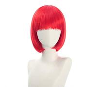 Anime Halloween Cosplay Wig Synthetic Hair Red Purple Black Blue Silver White Blonde Green Pink Short Bob Wigs For Women Peruca OneSize red