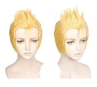 Anime Hanagaki Takemichi Golden Short Wig Cosplay Costume Heat Resistant Synthetic Hair Carnival Party + Wig Cap