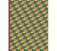 Anime Haori Red with yellow and green patterns, Slayer, Lined Journal Notebook, 8.5 x 11 Inch, A4 200 Pages Lined, 100 sheets, Soft cover Journals for ... for Class Writing, Note Book for College.
