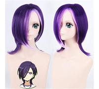 Anime Hataraku Maou Sama! Lucifer Urushihara Hanzo Purple Short Wig Cosplay Costume Men Synthetic Hair Wigs+Wig Cap