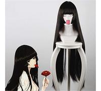 Anime Hell Girl Enma Ai peluca Cosplay disfraz Jigoku Shoujo Mitsuganae largo negro pelo sintético Halloween disfraz pelucas