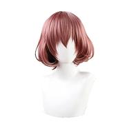 Anime High-Rise Invasion Maid-fuku Kamen Cosplay Wig Brown Short Hair Heat Resistant Hair + Wig Cap Party Role Play Props Girls
