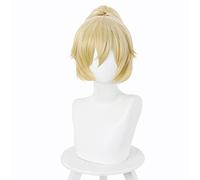Anime High Rise Invasion Mayuko Nise Cosplay Wig Tenkuu Shinpan Short Blonde Ponytail Heat Resistant Synthetic Hair Party Wig