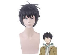 Anime Inferencia inventada Sakuragawa Kurou peluca Cosplay disfraz resistente al calor pelo sintético hombres mujeres negro pelucas cortas PL-720