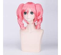 Anime Inu X Boku SS Peluca de cosplay con dos Chip Ponytails Fiesta de Halloween Rosa Rizado Sintético Roromiya Karuta pelucas + gorro de peluca Peluca talla única PL-055