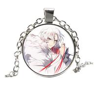 Anime Inuyasha Collar Higurashi Kagome Sesshoumaru Miroku Figura de dibujos animados Cabujón Cristal Cosplay Colgante Collar Otaku Jewelr, Aleación de zinc