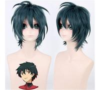 Anime japonés Hataraku Maou Sama! Satan Jacob Cosplay peluca pelo sintético verde oscuro para hombre niños pelucas de fiesta de disfraces