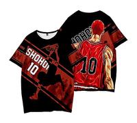 Anime Japonés Slam Dunk Camiseta Slam Dunk Shohoku Cosplay Disfraces Sakuragi Hanamichi Camiseta Deportiva de Baloncesto con Estampado 3D