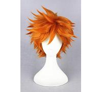 Anime Jibaku Shounen Hanako-kun Teru Minamoto Kou Corto Naranja Peluca Cosplay Pelucas de pelo sintético + Gorra de peluca gratis