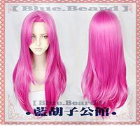 Anime JOJO's Bizarre Adventure Golden Wind Diavolo Wigs Long Rose Red Heat Resistant Synthetic Hair Cosplay Wigs + Wig Cap