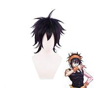 Anime JoJo's Bizarre Adventure Narancia Ghirga Cosplay pelucas corta mezcla negro púrpura pelo sintético para fiesta de disfraces de Halloween