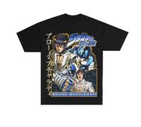 Anime JoJo's Bizarre Adventure Personaje Impreso Camiseta Verano Algodón Cuello Redondo Manga Corta Impresión Personalizada Camiseta Casual Suelta