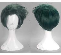 Anime JoJo's Bizarre Adventure Rohan Kishibe Cosplay Wig Short Dark Green Heat Resistant Synthetic Hair Wigs + Wig Cap