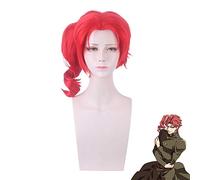 Anime JoJo'S Bizarre Adventure Role Wig Kakyoin Noriaki Cosplay Peluca Red Curl High Temperature Fiber Wig Cap