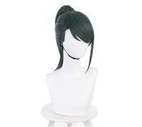 Anime Jujutsu Kaisen Cosplay Wig Maki Zen in Long Ponytail Green Hair + Wig Cap Synthetic Theater Version Halloween Party